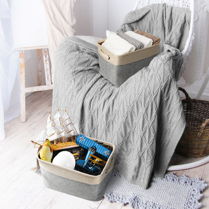 Pet Storage Basket – Foldable Linen Toy Organizer