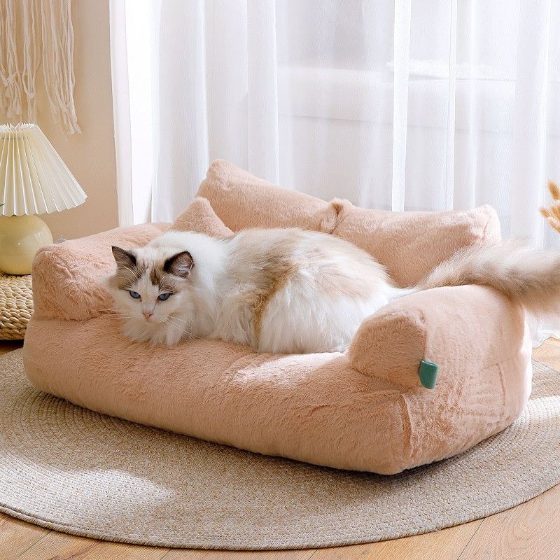 Luxury Fluffy Sofa Bed for Pets – Ultra Soft & Washable