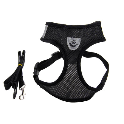 No-Pull Dog Harness + Matching Leash Set for Small & Medium Small Breeds & Cats