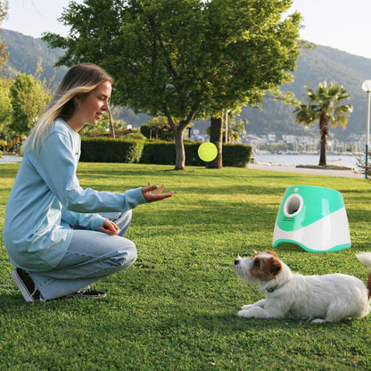Automatic Dog Ball Launcher – Interactive Tennis Thrower for Small & Medium Dogs