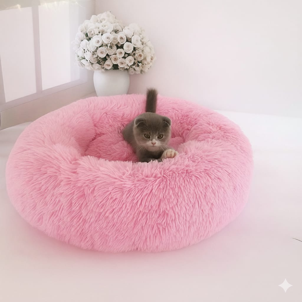 Calming Donut Bed – Ultra Plush Anti-Anxiety Pet Bed (40–120cm)