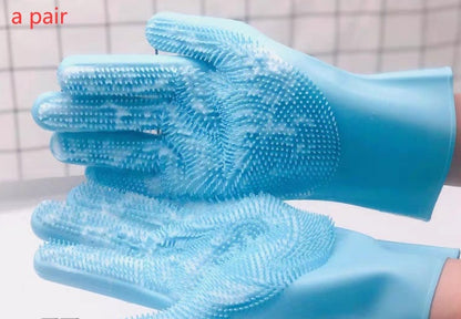 2-in-1 Silicone Pet Grooming & Bath Gloves – Deep Cleaning & Massage for Dogs and Cats