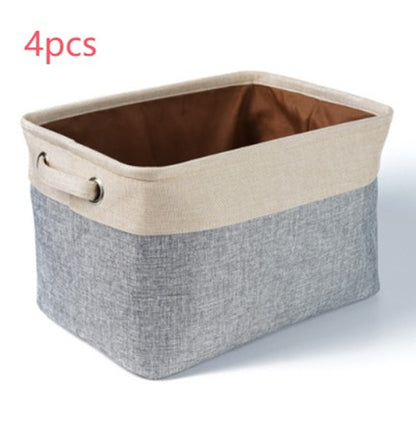 Pet Storage Basket – Foldable Linen Toy Organizer