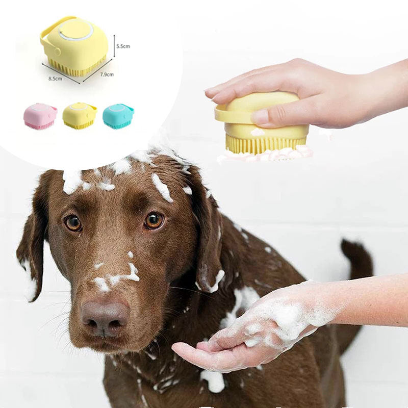Silicone Bath Brush – Shampoo Dispenser for Dogs & Cats